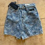 Rag and Bone  Blue Floral Denim Shorts Photo 3