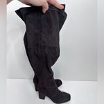 None Over the Knee Boots Womens Square Toe Block Heel Size 6.5 Photo 1
