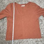 Madewell V-Neck Full Sleeve Top Shirt Blouse in Rust Orange Medium Photo 8