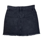 Madewell Mini Denim Skirt 25 High Rise A-Line Black Wash Cutout Raw Hem 70s Photo 3