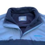 Merrell  Sweatshirt Men’s‎ Blue 1/4 Zip Mock Neck Long Sleeve Fleece Size L Photo 2