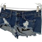 Wildfox Low Rise Distressed Cut Off Daisy Duke Jean Shorts Medium Rinse Sz 26 Photo 0