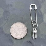 Handmade Unique Elegant Punk Gothic Style Tooth Safety Pin Design Hoop Earrings, Boho Photo 7
