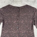 Cut Loose Dress Brown Floral Print 3/4 Sleeve Jersey Knit Office Casual Dress XS Photo 4