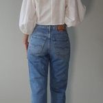 White Puff Sleeve Sweetheart Neck Shirt Size L Size L Photo 3