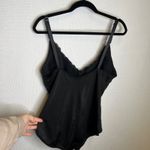 None Black Lace Trim Full Figure Bodysuit Shapewear Adjustable Straps 2X Photo 3