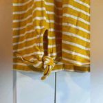 Old Navy Mustard Yellow Striped Sleeveless Top with Front Tie Detail XS B34 Photo 1