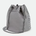 JustFab Franco Dark Gray Studded Crossbody Bucket Bag New With Tags Photo 1