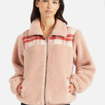 Brixton Sheridan Jacket Sherpa Size Small Pink Photo 0