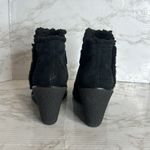 Cole Haan  Black Suede Michelle Shearling Waterproof Rain Wedge Booties size 10 B Photo 4