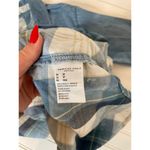 American Eagle NWOT Mix Denim Plaid Contrast Button Shirt Blue & Cream Size XS Photo 8