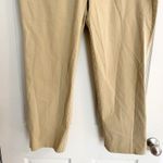 LL Bean Cotton Blend Pants Straight Leg Casual Trousers Size 12 Office Classic Tan Photo 2