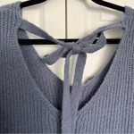 Woven Heart Dusty Blue Cropped  Sweater Size S Photo 4