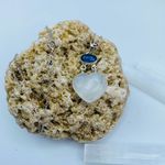 Selenite Divine Light & Kyanite Heart Sterling Silver Pendant Necklace Photo 2