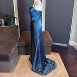 Women’s Full Length Prom Party Dress Criss Cross Straps Leg Slit Size 8 NWOT Photo 2