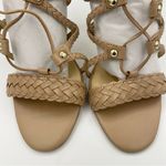 Ivanka Trump leather strappy tan high heels women Size 9M Photo 9
