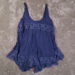 Free People Intimately  Blue Lace Trim Night Shirt Tank Top Women's XS Photo 2