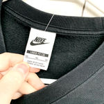 Nike Sweater Women Size M Black Long Sleeve Snatched Waisted Graphic Logo Cotton Photo 2