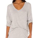 Eberjay Eberjey Elon The V-Neck Gray Ribbed Pullover Medium Photo 9