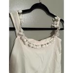 Cami NYC 100% Silk White Carly Pom Pom Off Shoulder Tank Women’s XS Photo 3
