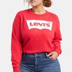 Levi's  retro women's size large red white classic crewneck sweatshirt longsleeve Photo 12