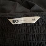 SO  Black Shoulder Tie Smocked Wide Leg Jumpsuit Photo 9