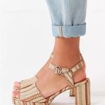 Urban Outfitters Raffia Block Heel Sandals Size US 10 Photo 1
