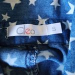 Cloe Sleeveless Button Down Shirt Top Flowy & Sheer Blue Photo 5