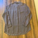 Banana Republic  button up blouse women’s large olive green red white 100% Silk Photo 6