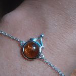 Baltic Amber Round Stone Sterling Silver Bracelet (6 Inch) Photo 10