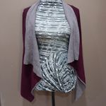 Romeo + Juliet Couture burgundy and tan drape front cardigan sweater, size S Photo 1