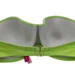 Victoria's Secret Strapless Ruched Bandaeu Swim Top Green Crochet Ruffle 36D Photo 2