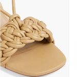 Vince braided leather “Quenelle” slingback heeled strappy sandals in “dune” tan Photo 4