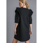 Umgee  Dress Women's Small French Terry Rag Raw Ruffle Sleeve Hem Whimsical Photo 2