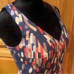 Boden Confetti Printed Stretch‎ Cotton Sleeveless Lined Sheath Dress Blue Sz 2P Photo 6