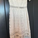 Alexis  White Crochet Short Sleeve Lace Midi Dress Size Small Photo 7