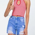 Princess Polly High-waisted Ripped Denim Shorts Photo 0