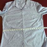 J. McLaughlin  Blouse Womens M Blue Cotton Swiss Dot Button Shirt lightweight Photo 2