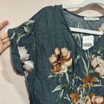 Bohme New  Pink & Sophie Teal Light Weight Floral V-neck Woven Top Photo 1