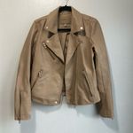 BLANK NYC  Tan Vegan Leather Moto Jacket double or single lapel size medium Photo 3