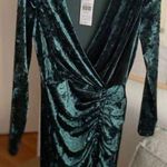 Mango Wrap Ruched Velvet Bodycon Mini Dress Size S Photo 6