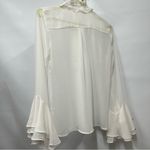 Charlotte Russe Victorian xs ruffled button down off white sheer ruffle blouse FLAWED Photo 1