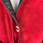 Jennifer Tatanelli Casini Firenze Italian Red Suede Leather Coat Jacket IT 40 Size 8 Photo 8