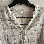 Madewell Linen Blend Lakeline Popover Shirt in Windowpane Jacquard XXS Photo 6