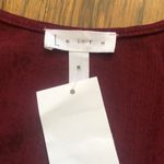 Leith Women’s Wine Cross Over Stretch Waist Peplum Blouse Elastic Cuffs Sz M NWT Photo 9