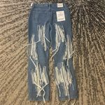 frame denim Frame Atelier Le High N Tight Straight Dreamland Shred Ripped Jeans size 28 Photo 7