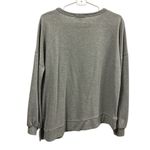 Democracy  Asymmetrical Slit Side Grey Crochet Keyhole Sweatshirt Womens Large Photo 7