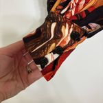 A. Peach Buckle Floral Crochet Cropped Blouse Size S Orange Photo 5