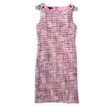 Talbots Pink Ribbon Tweed Sleeveless Shift Dress Size 4 Office Preppy Photo 4