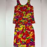 Henri Bendel  Vintage 2 Piece Skirt Set Colorful Floral Silk Size 8 Photo 2
